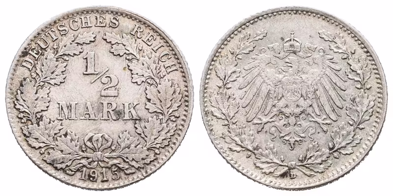 Německé císařství, 1/2 Marka 1915 D