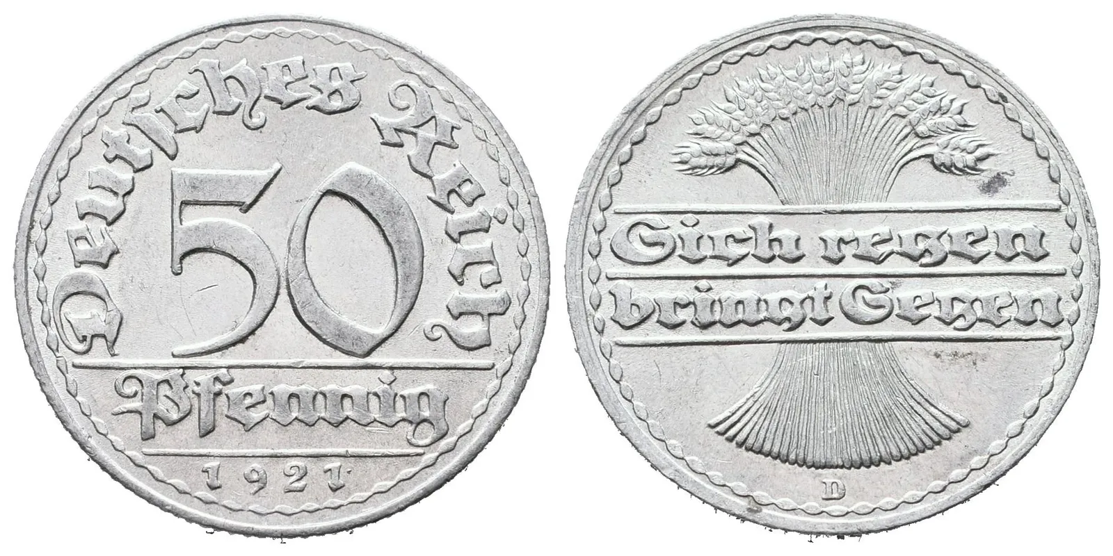 Výmar, 50 Pfennig 1921 D