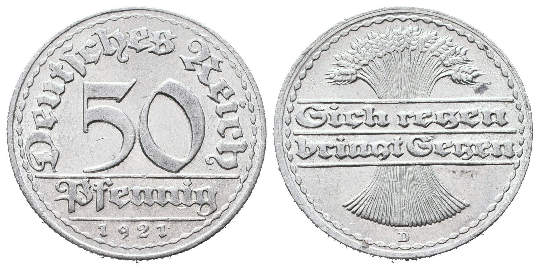 Výmar, 50 Pfennig 1921 D
