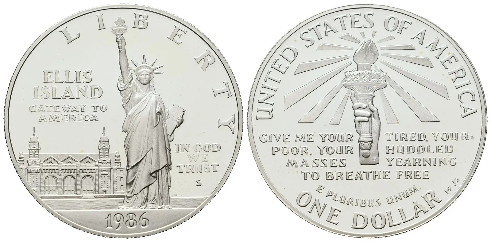 USA, 1 Dollar 1986 - Socha Liberty, PROOF