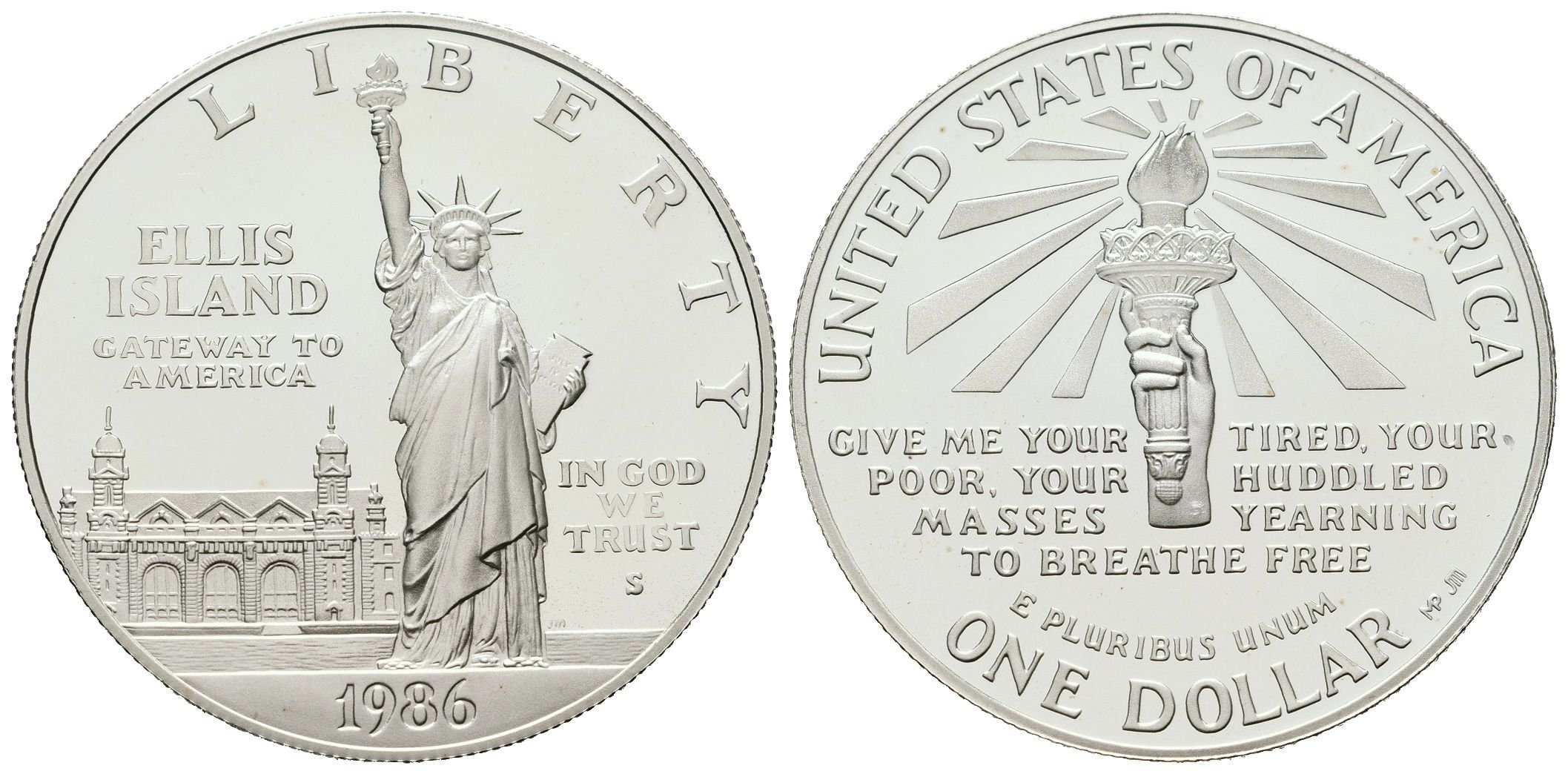 USA, 1 Dollar 1986 - Socha Liberty, PROOF