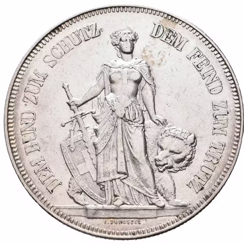 5 Frank 1885 - Střelby v Bernu (raženo 25000 ks), KM.S17,
