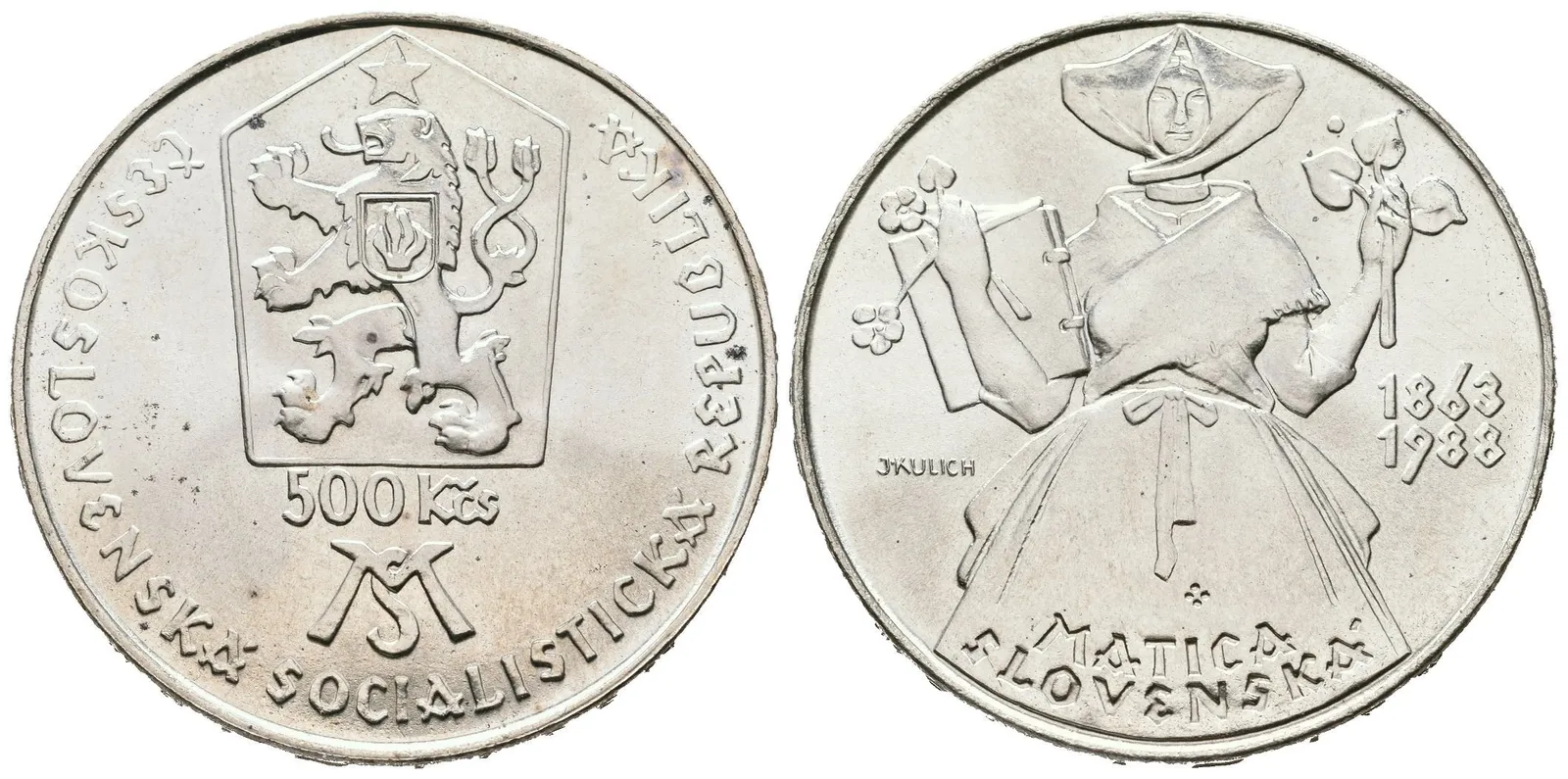 500 Kčs 1988 - Matica Slovenská, Aurea.172, ražební lesk, patina — 1