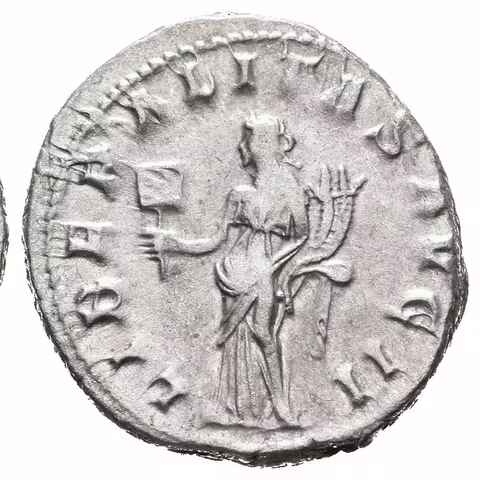 Antoninian, 240, Rv: LIBERALITAS AVG II, stojící Liberalitas čelně drží abacus