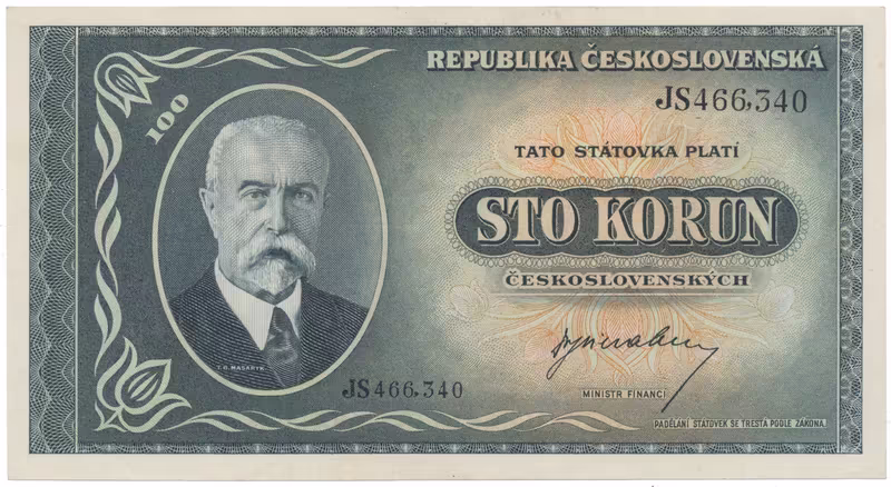 100 Koruna b.d. (1945), série JH, JS, Hej.74a