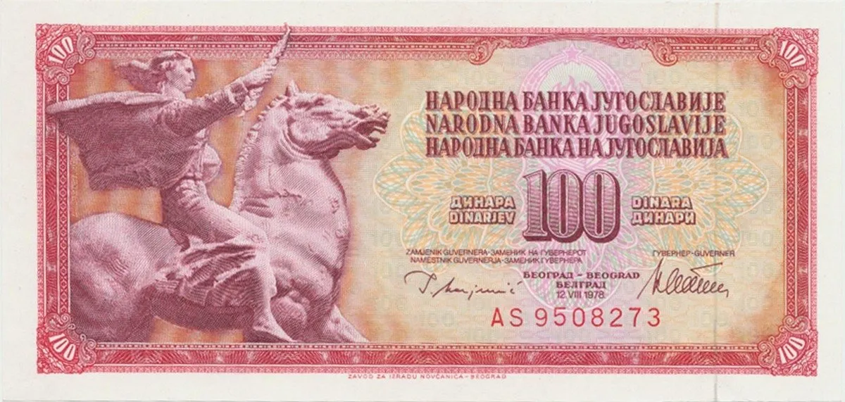 Jugoslávie, 100 Dinara 1978, P.90a