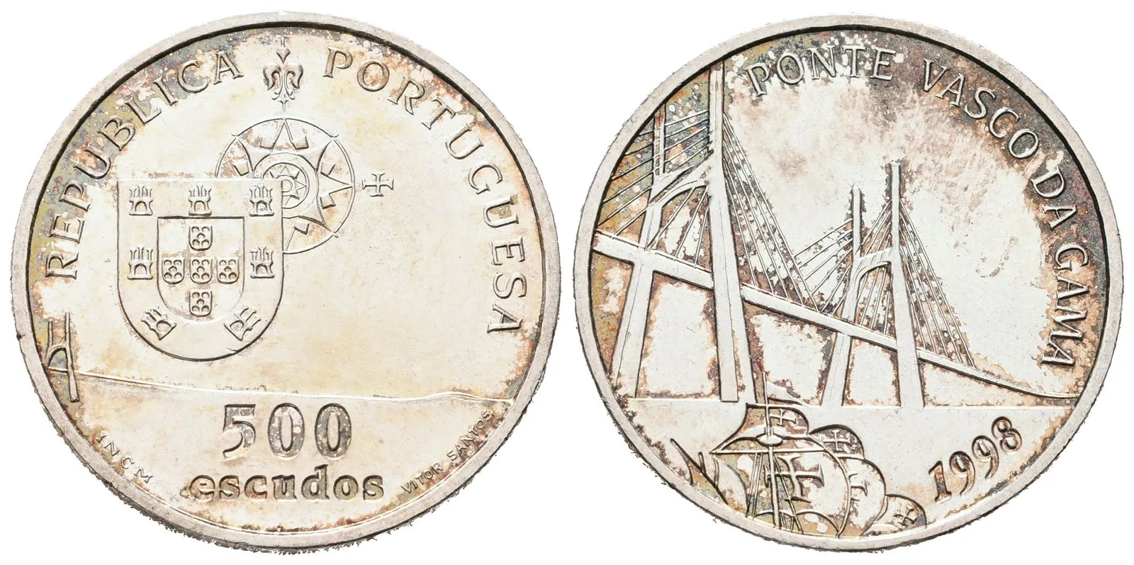 Portugalsko, 500 Escudos 1998 - Otevření mostu Vasco da Gama
