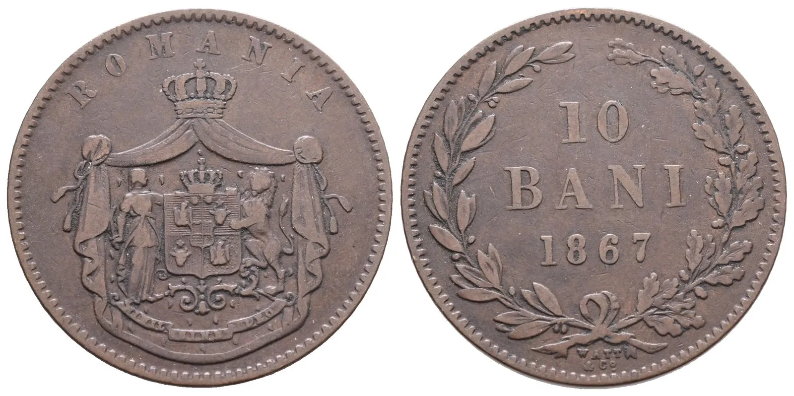 Rumunsko, 10 Bani 1867