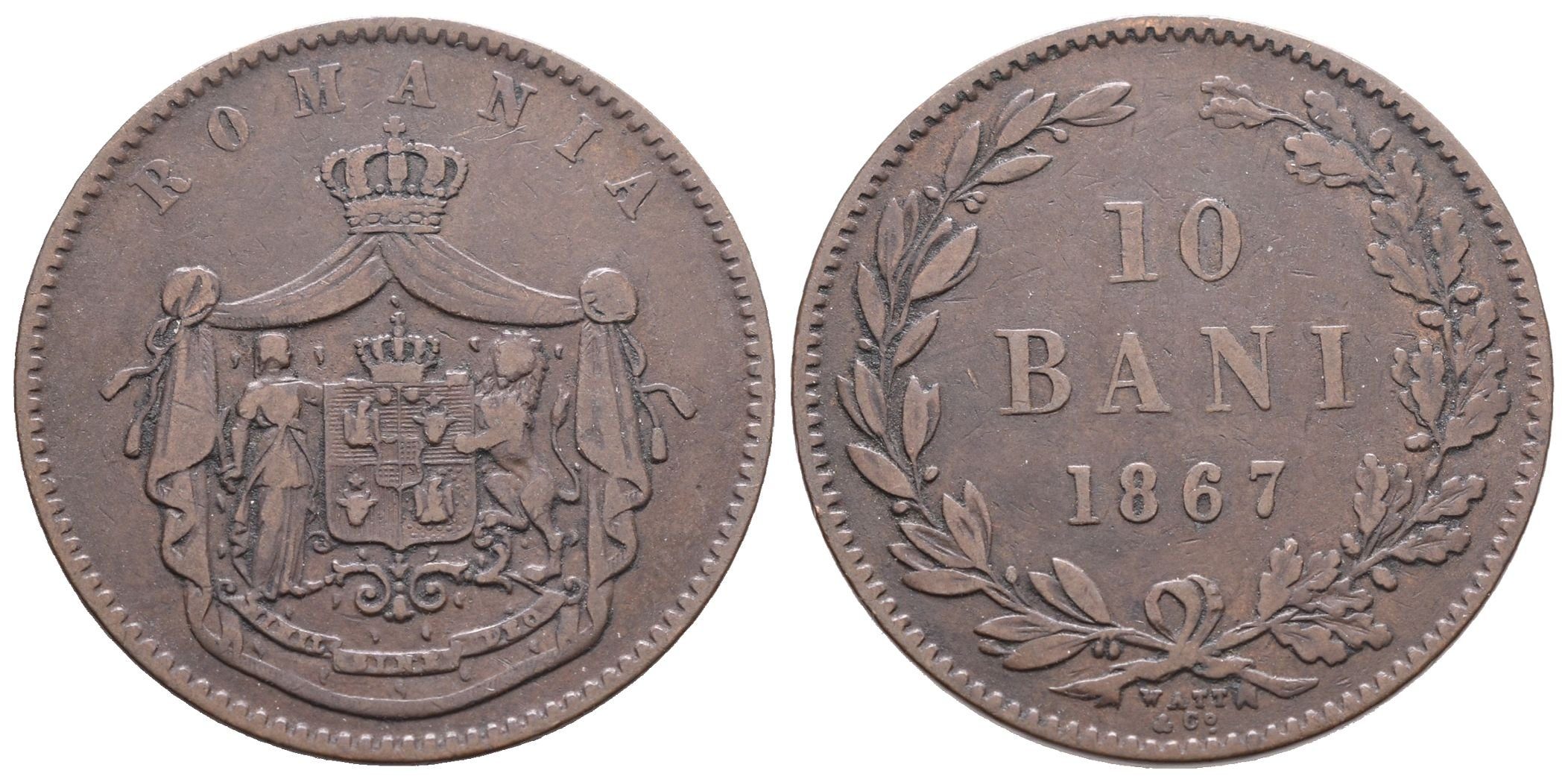 Rumunsko, 10 Bani 1867