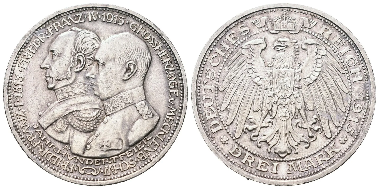 Meklenbursko, 3 Marka 1915 A - Jubilejní