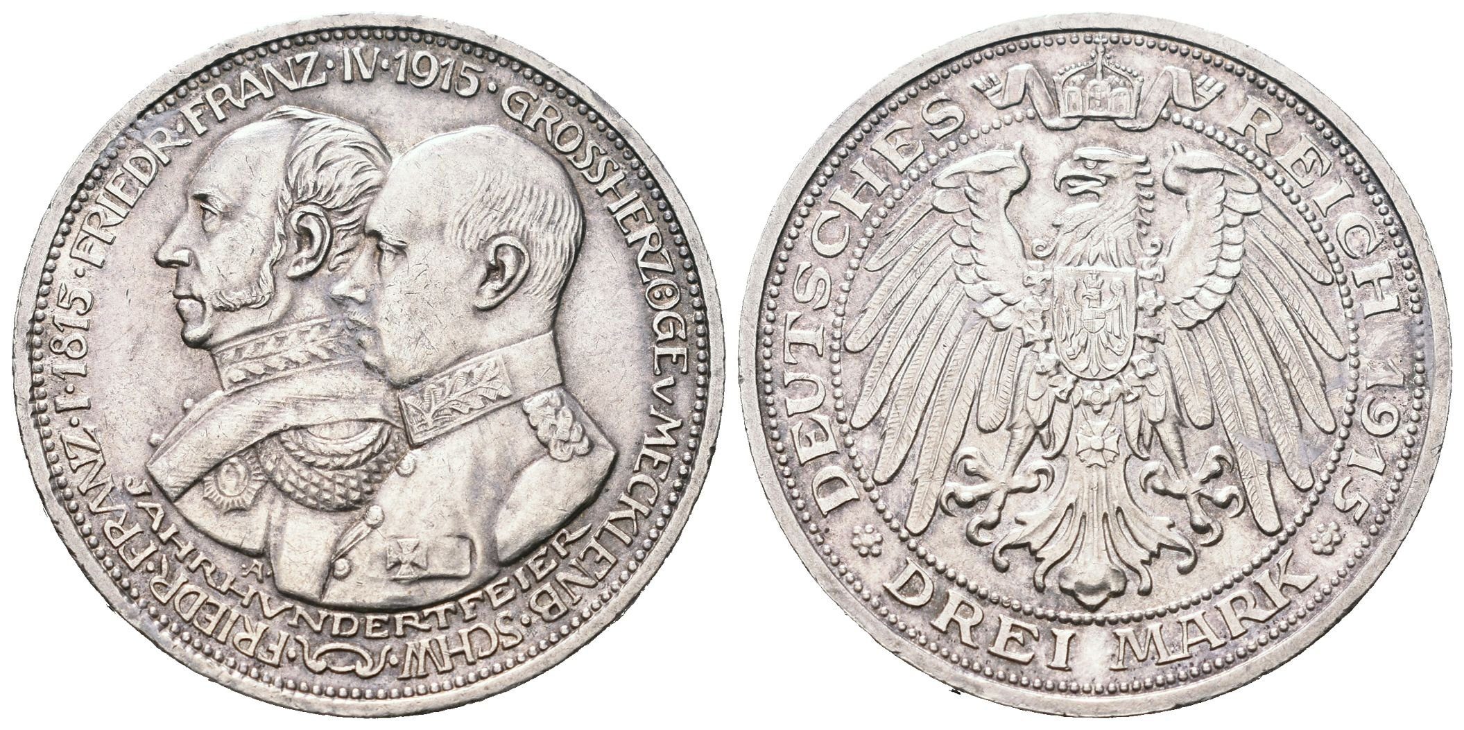 Meklenbursko, 3 Marka 1915 A - Jubilejní