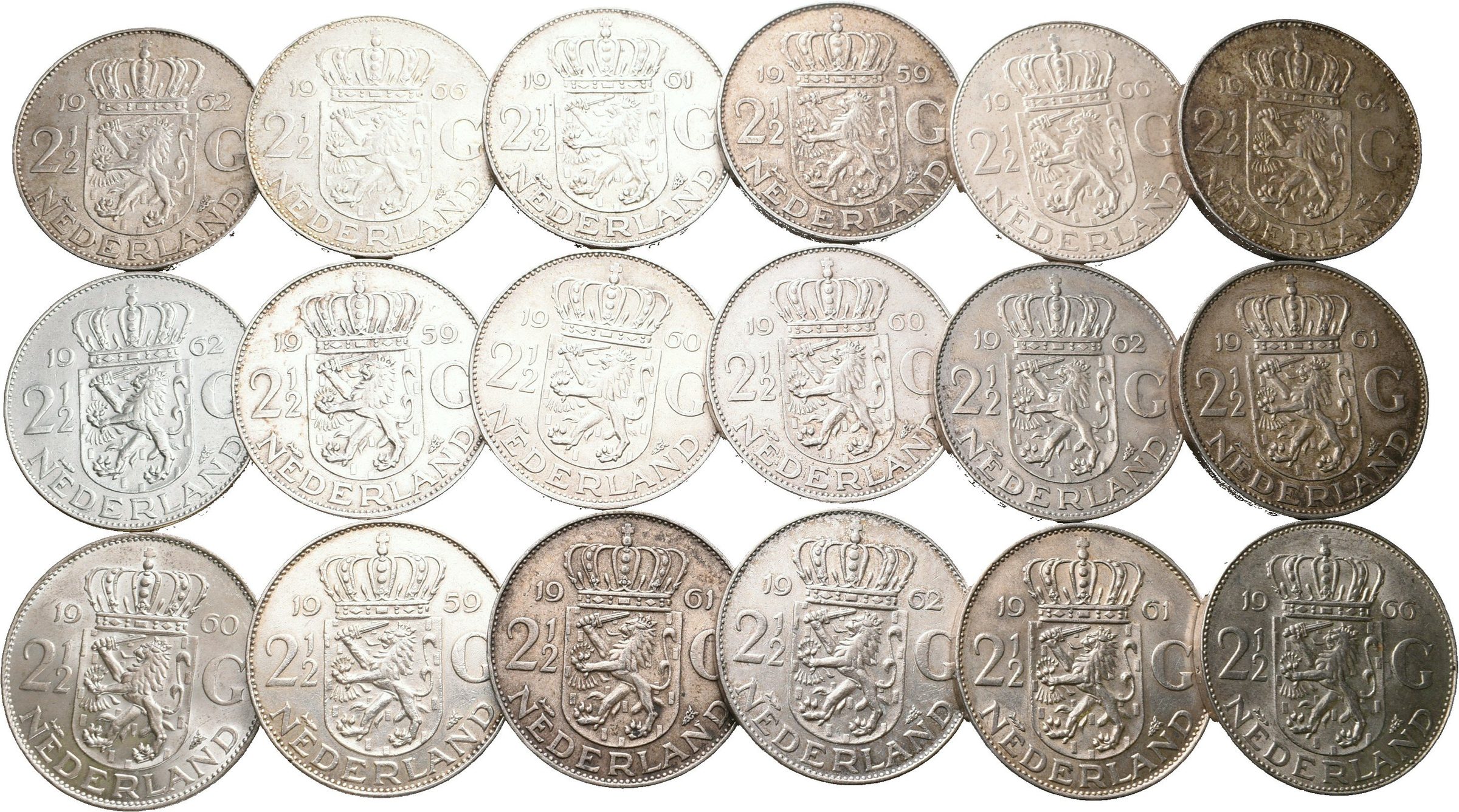 Nizozemí, 2 1/2 Gulden 1960 - 1966