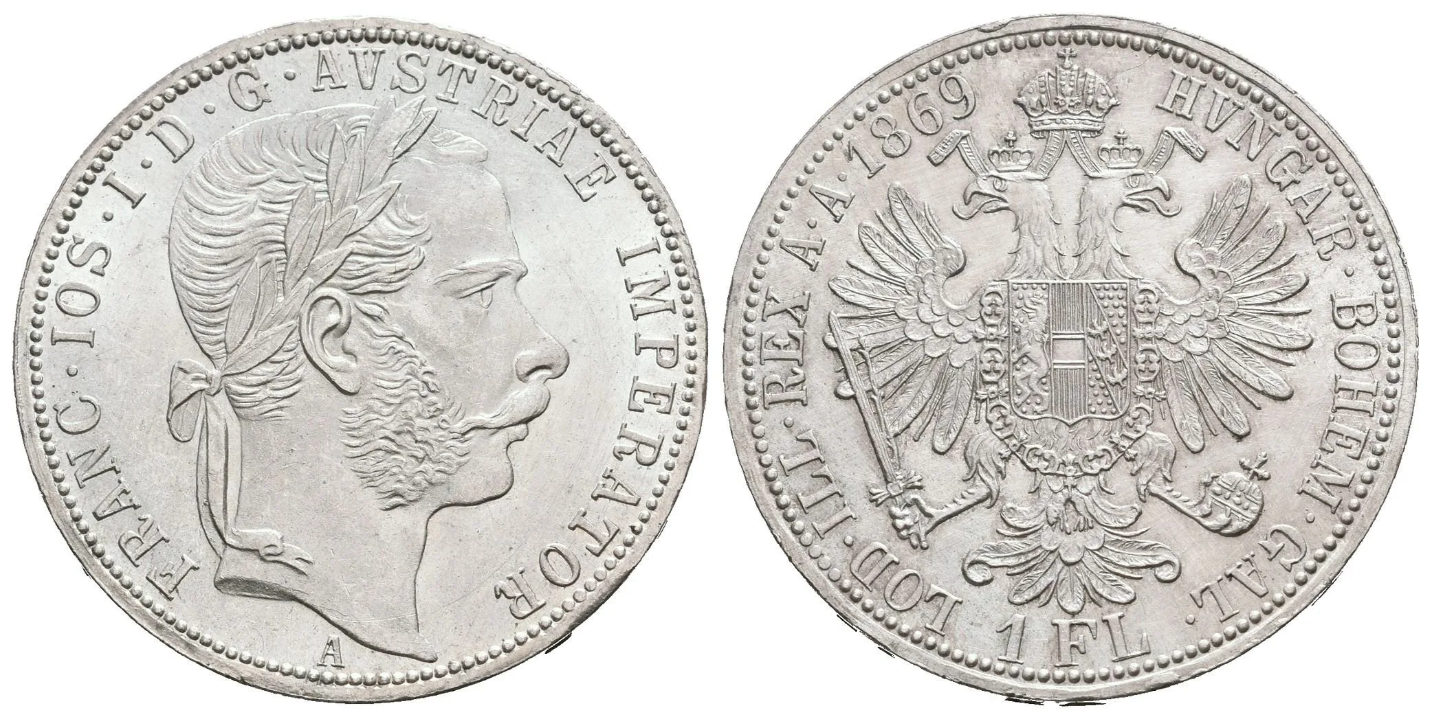 Zlatník 1869 A, krásná zachovalost, lesk, patina, rysky a drobné hranky — 1