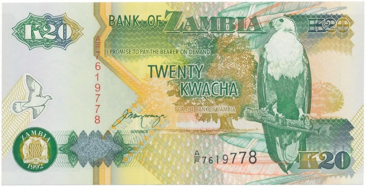 Zambie, 20 Kwacha 1992, P.36b