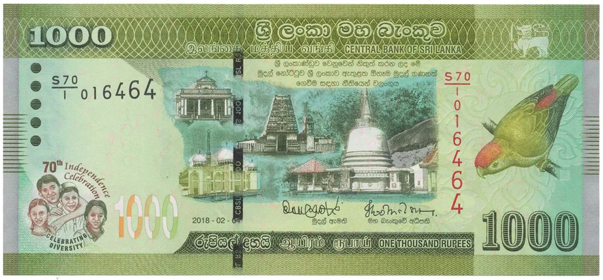Srí Lanka, 1000 Rupees 2018, pamětní vydání, P.130
