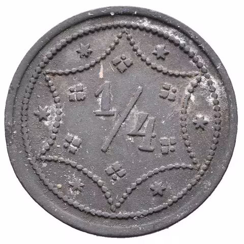 Blšany / Flöhau - Josef Siegl, známka na věrtel chmele. Zn 21 mm,