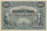 Německo, Bayern, 100 Mark 1900, Ros.BAY3