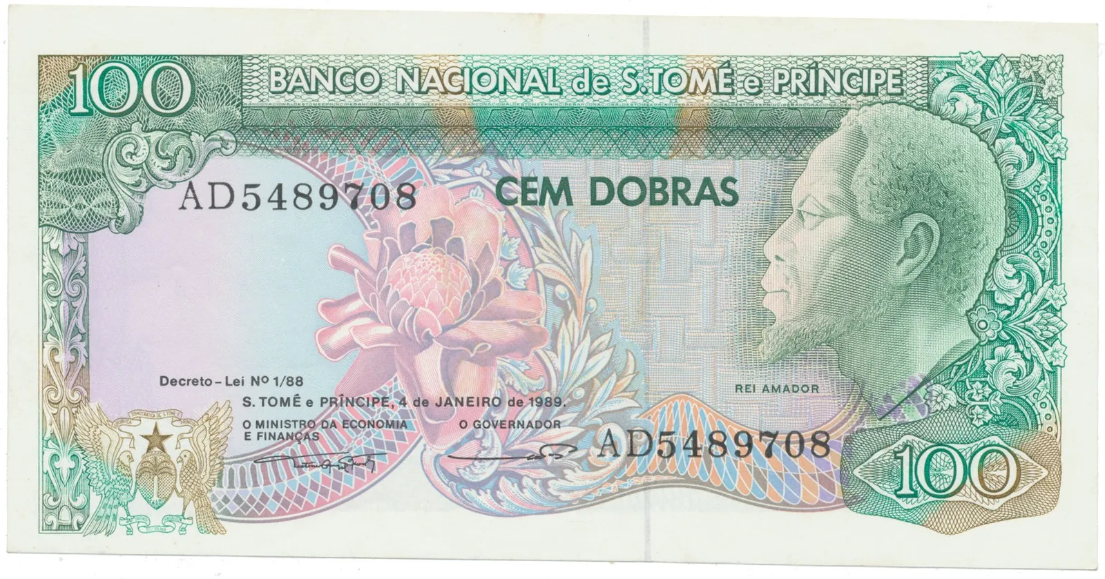 Svatý Tomáš a Princův ostrov, 100 Dobras 1989, P.60