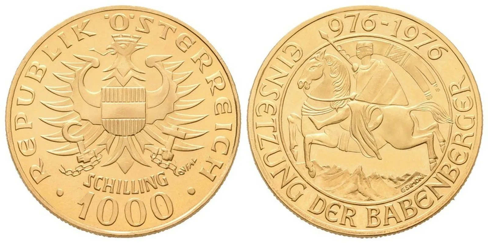 Rakousko, 1000 Schilling 1976 - Babenberg