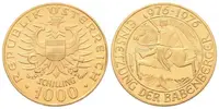 Rakousko, 1000 Schilling 1976 - Babenberg