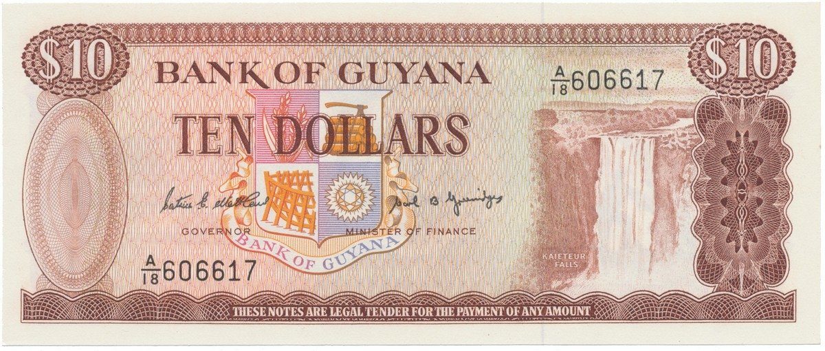 Guyana, 10 Dollars (1989), P.23d