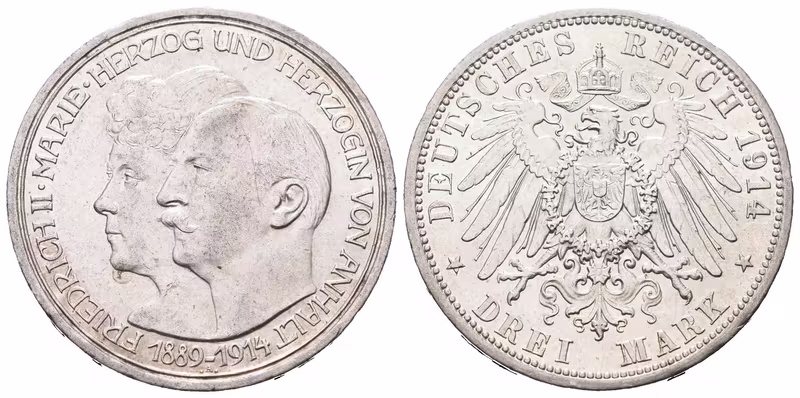 Anhalt, 3 Marka 1914 A - Svatba