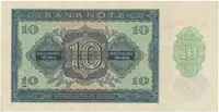 Německo - NDR, 10 DM 1948, tisk NDR (1952), 7-místný číslovač, Ros.343d - fotografie 2