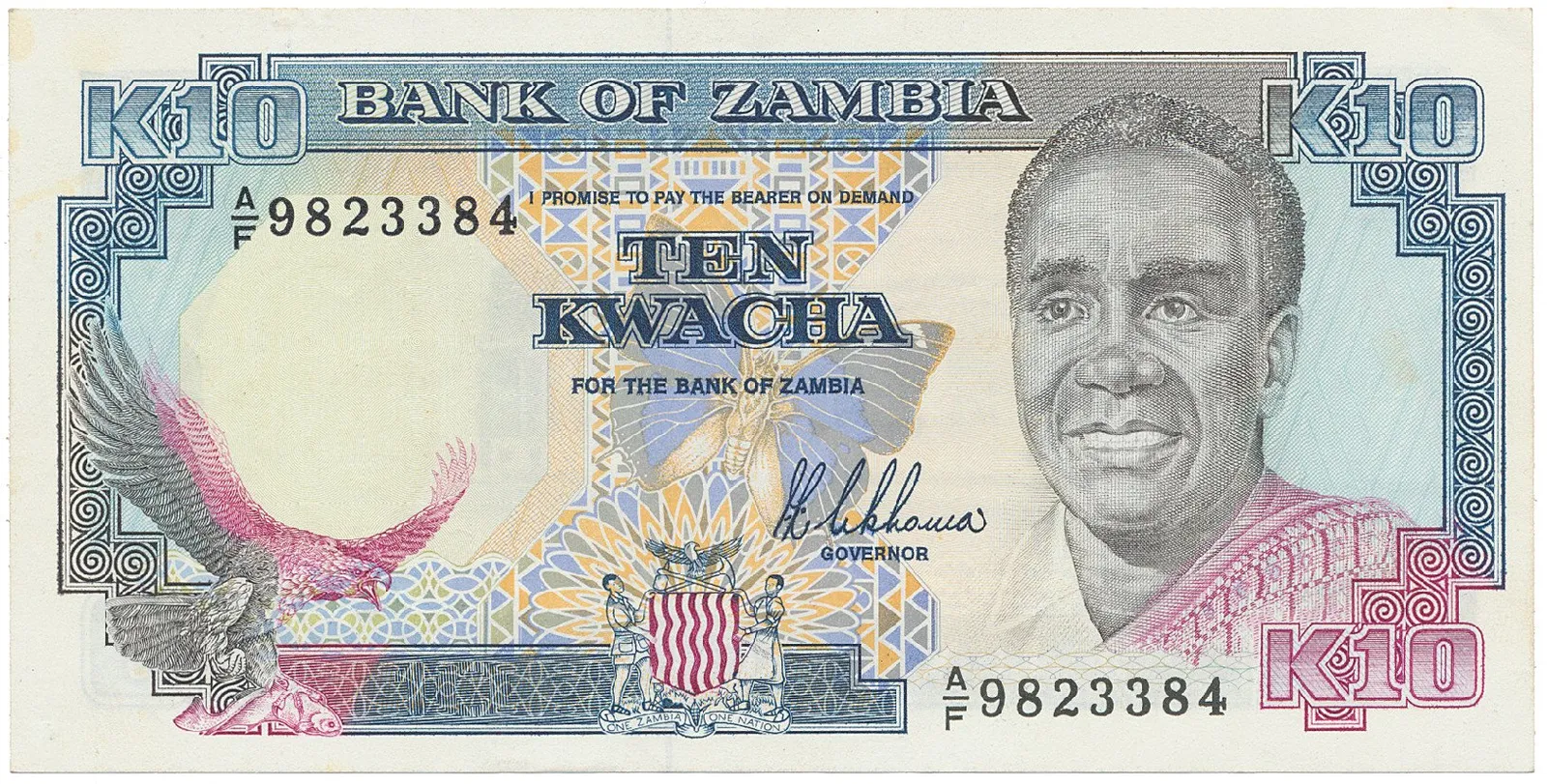 Zambie, 10 Kwacha (1989~1991), P.31a