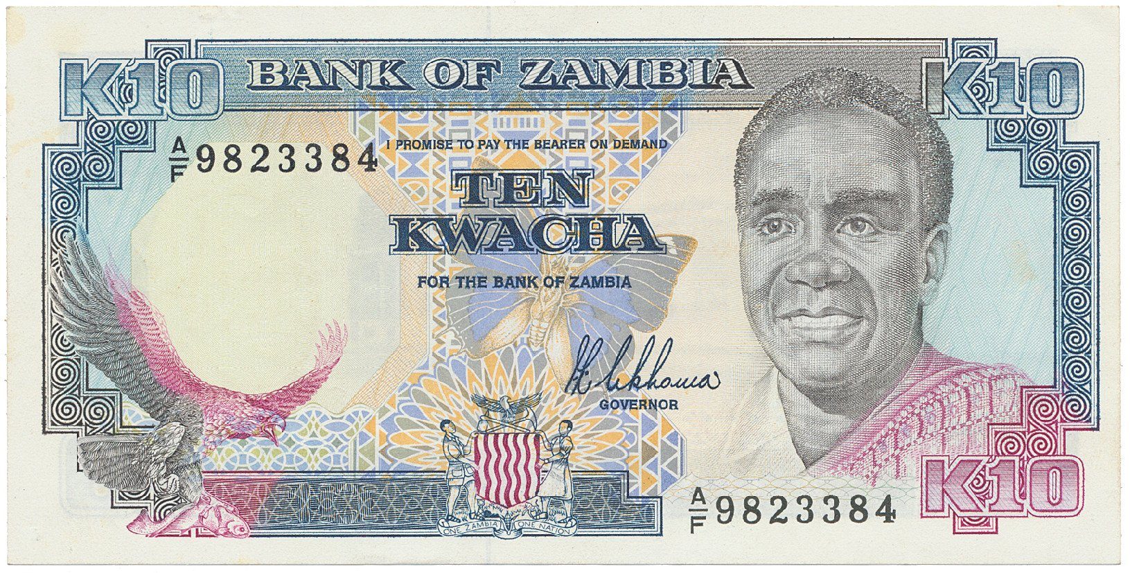 Zambie, 10 Kwacha (1989~1991), P.31a