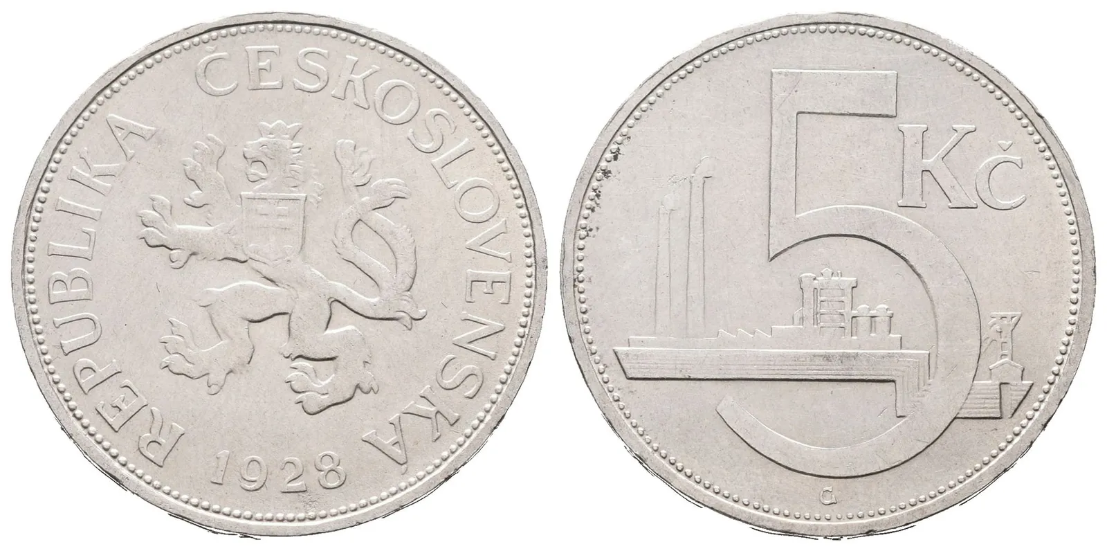 5 Koruna 1928, varianta B