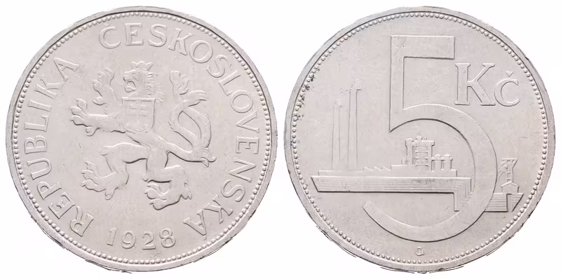 5 Koruna 1928, varianta B