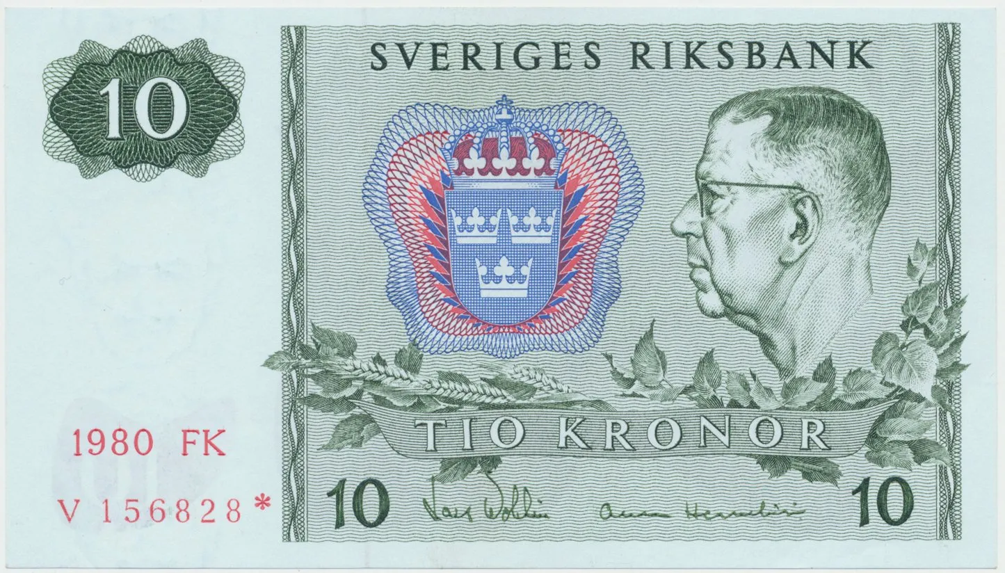 Švédsko, 10 Kronor 1980, náhradní série *, P.52r3
