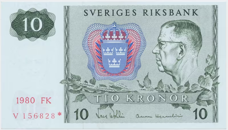 Švédsko, 10 Kronor 1980, náhradní série *, P.52r3