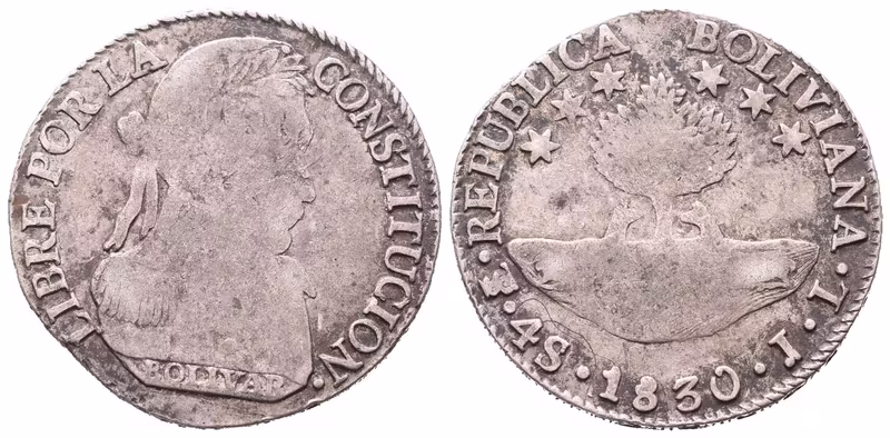 Bolívie, 4 Sol 1830 JL