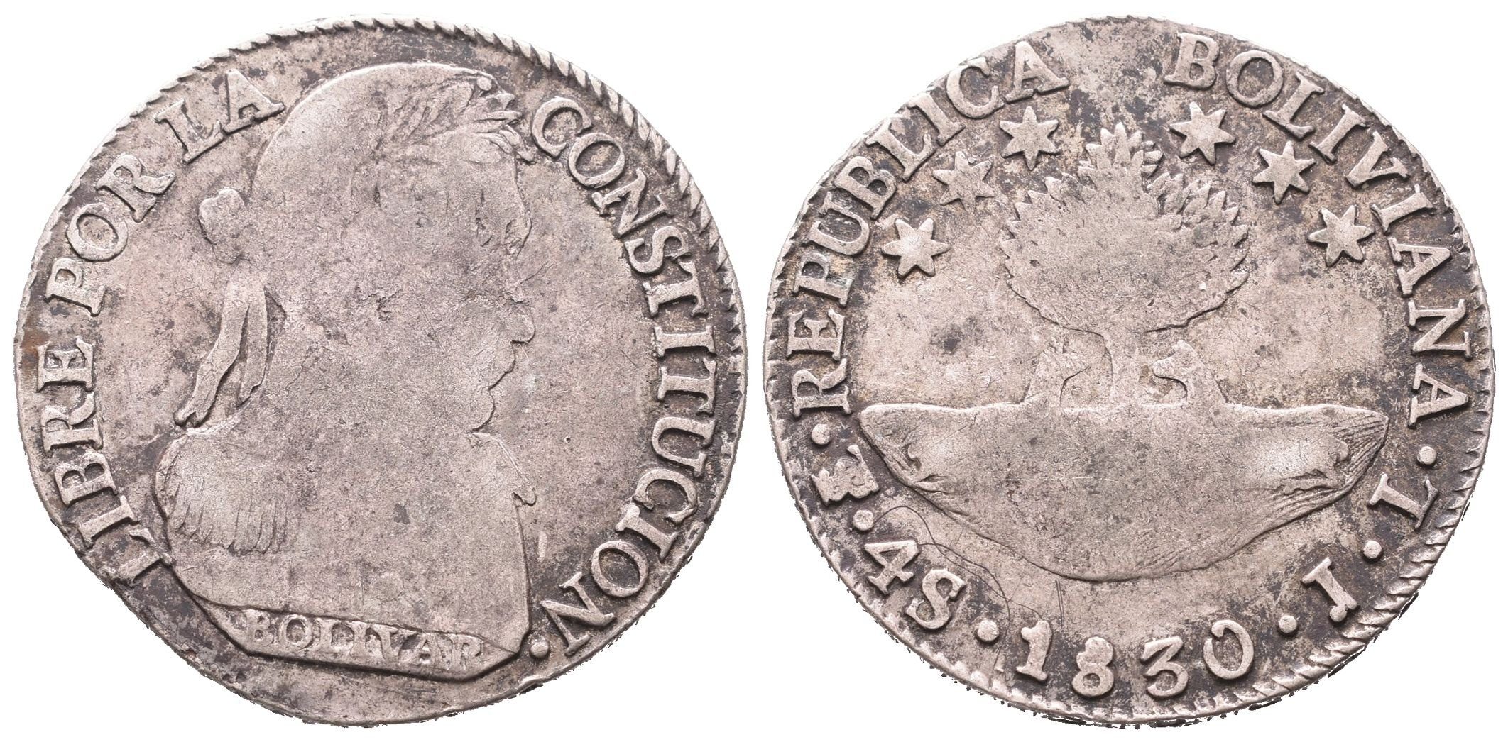 Bolívie, 4 Sol 1830 JL
