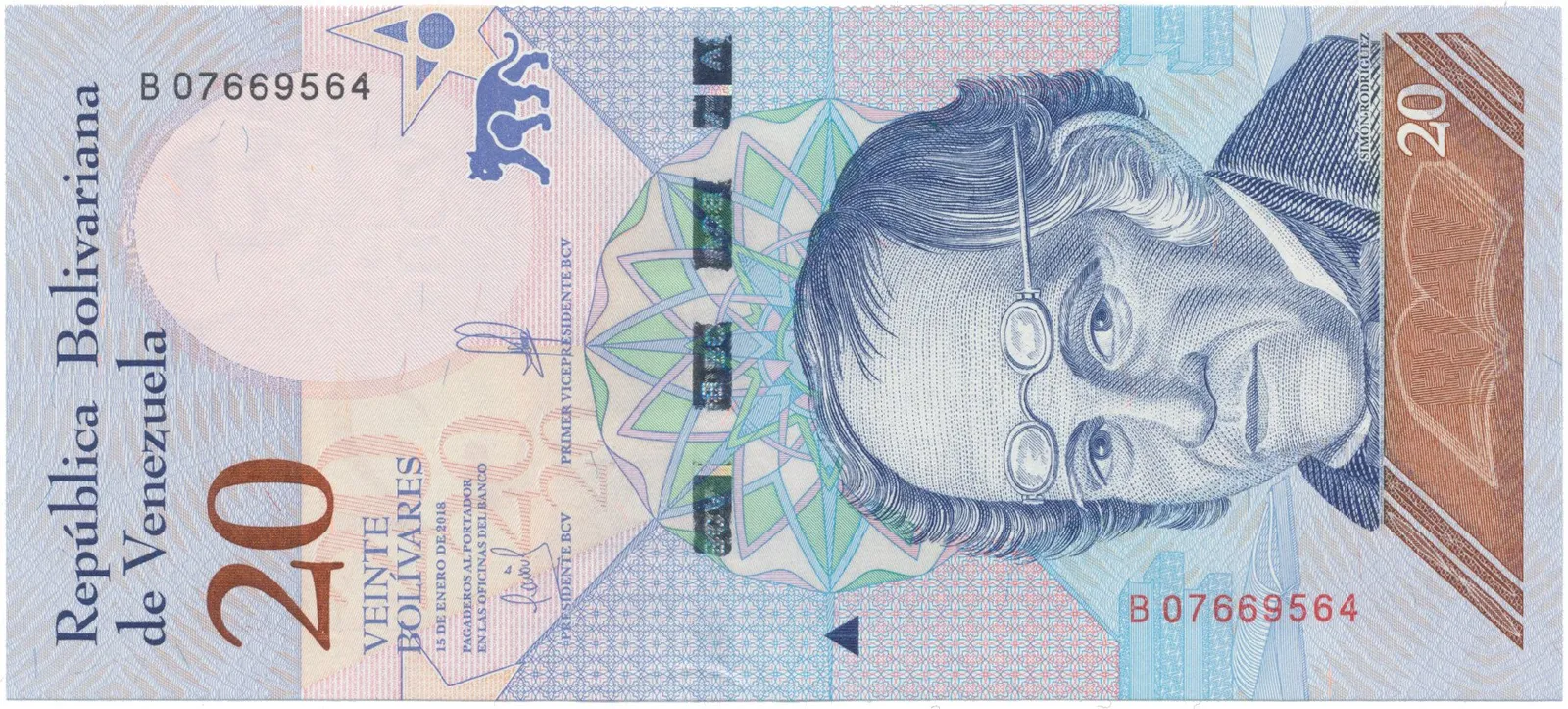 Venezuela, 20 Bolivares 2018, P.104a