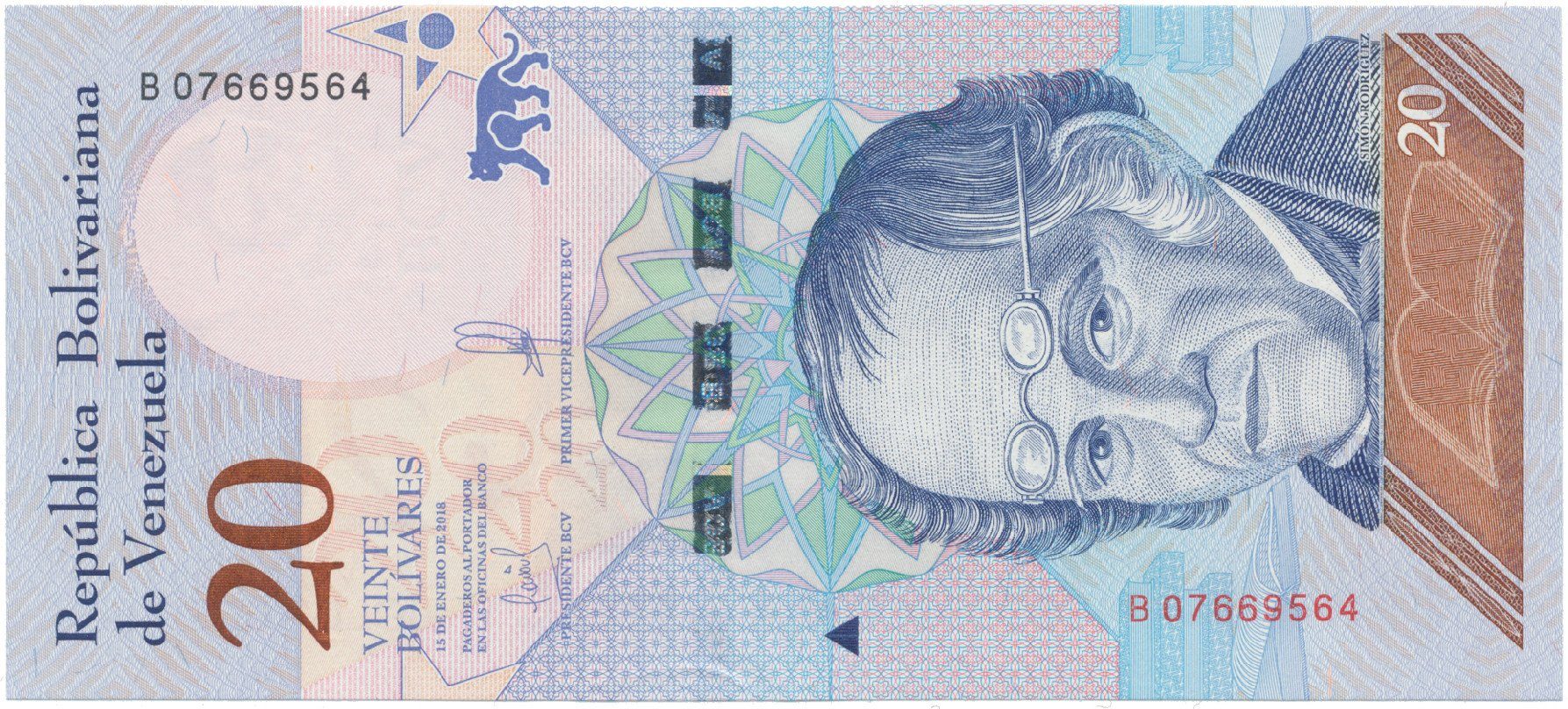 Venezuela, 20 Bolivares 2018, P.104a