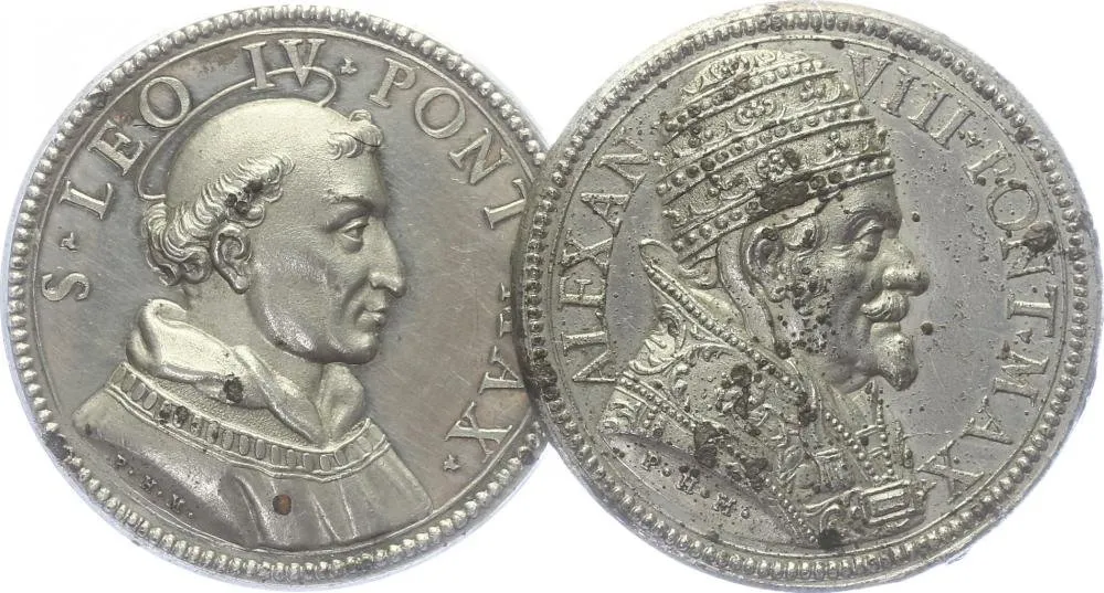 Vatikán - životopisné medaile, cca 18. století — 1