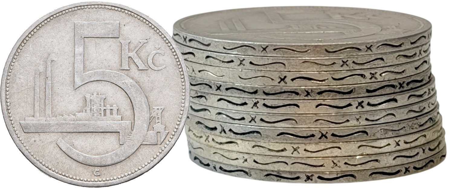 Soubor mincí 5 Koruna 1928 - 1929