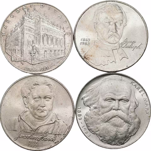 Soubor mincí - 100 Kčs 1983 - Národní divadlo, Karel Marx, Chalupka a Hašek,
