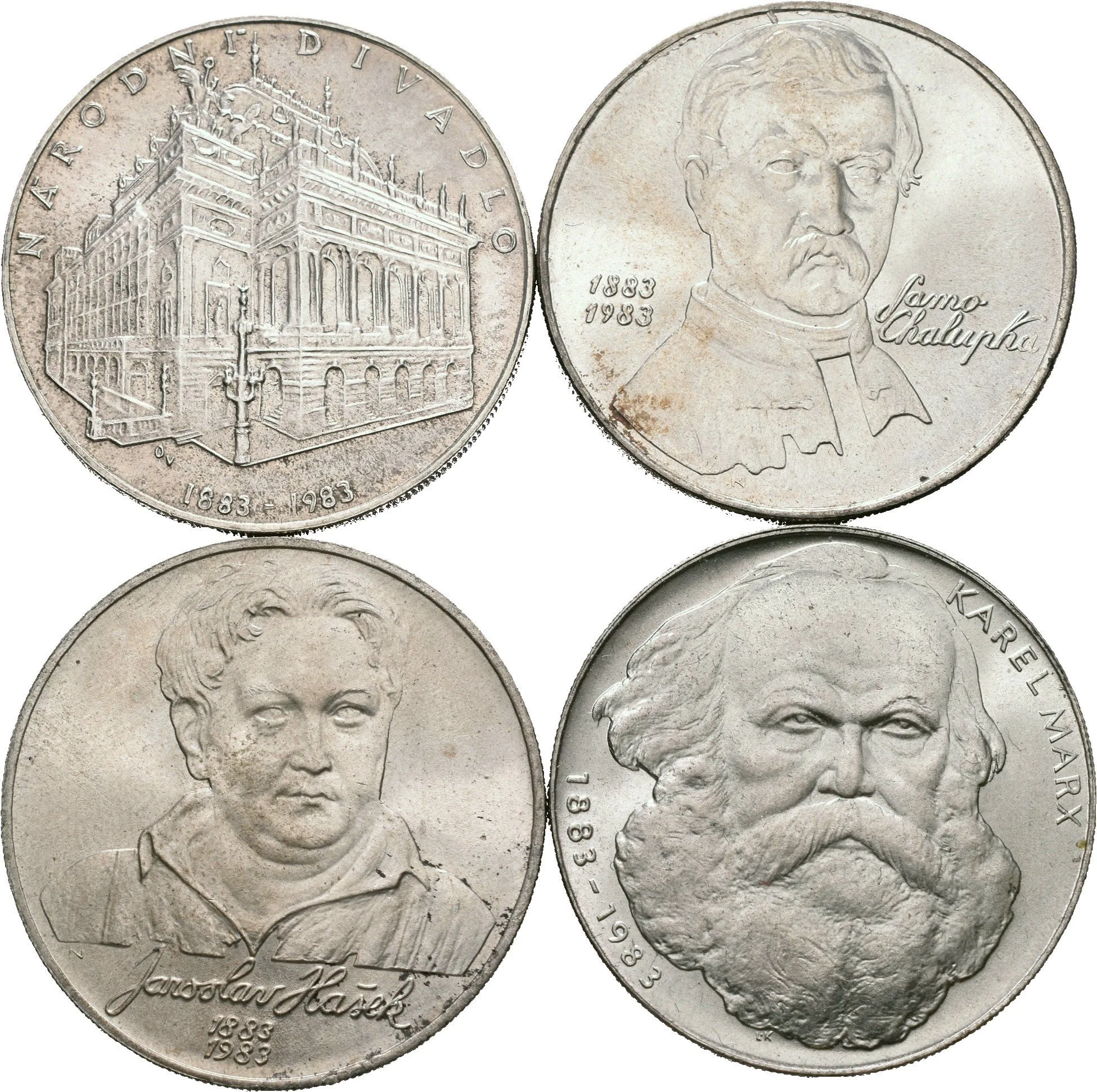 Soubor mincí - 100 Kčs 1983 - Národní divadlo, Karel Marx, Chalupka a Hašek, — 1