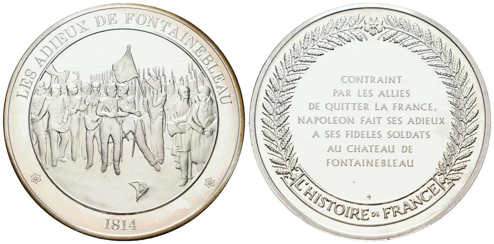 Francie - AR Medaile b.l. - Les adieux de Fontainebleau