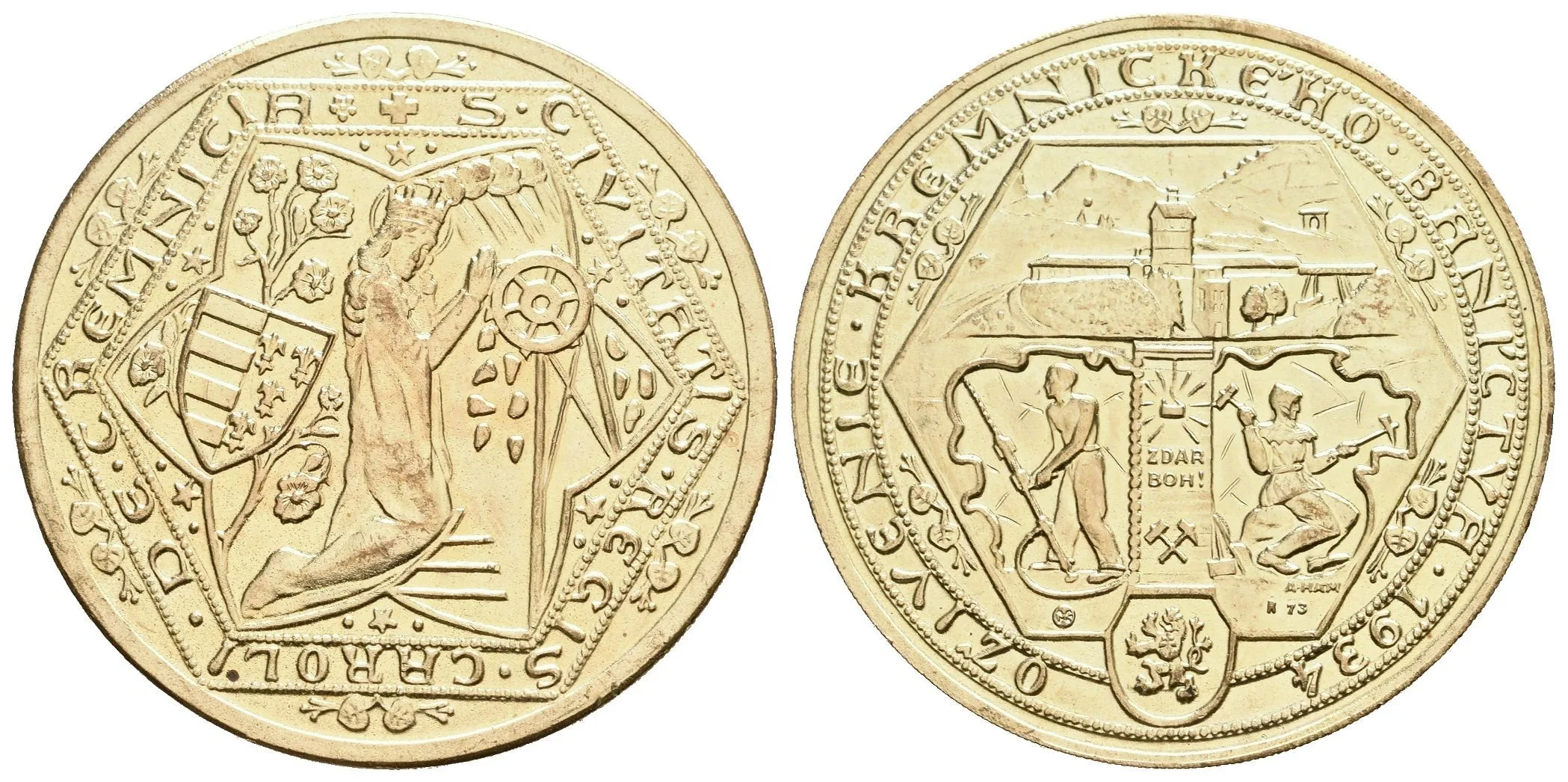 AE Medaile 1934/1973 (A. Hám, Kolářský) - K oživení kremnického — 1