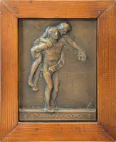 AE Plaketa 1924 - Studentská svépomoc. Litý bronz 140 x 105 mm, — 1