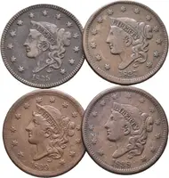 Soubor mincí - 1 Cent 1835, 1837, 1838 a 1839, KM.45.2, — 1