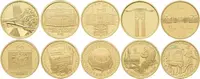 Sada zlatých mincí 2000 Kč - Deset století architektury 2001 - 2005, luxusní dřevěná — 1