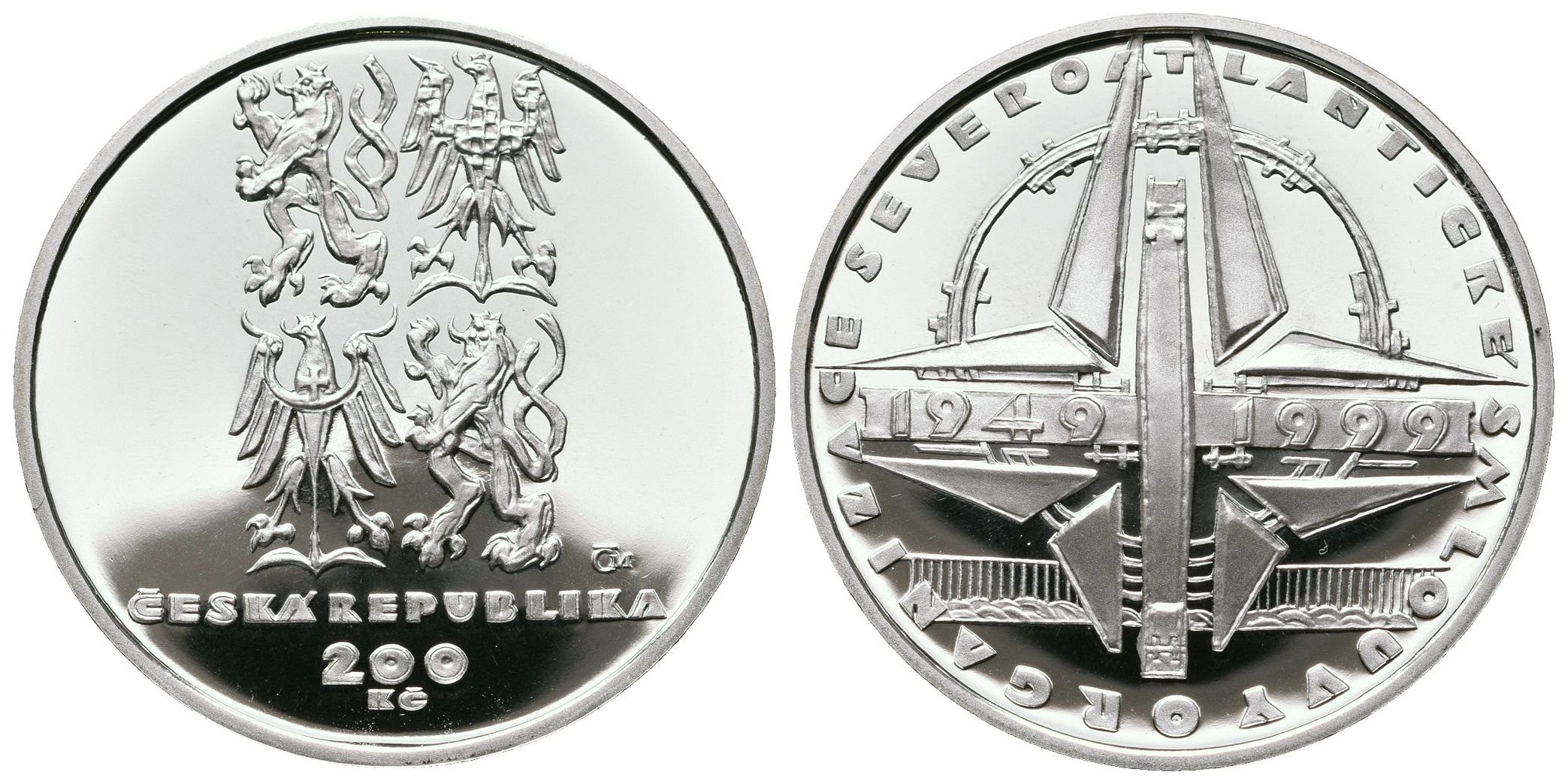 200 Kč 1999 - Založení NATO, PROOF