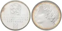 50 Kčs 1968 - 50. výročí Československé republiky, PROOF, vývozní etue