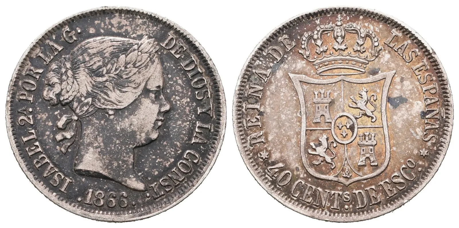 Španělsko, 40 Centimo 1866