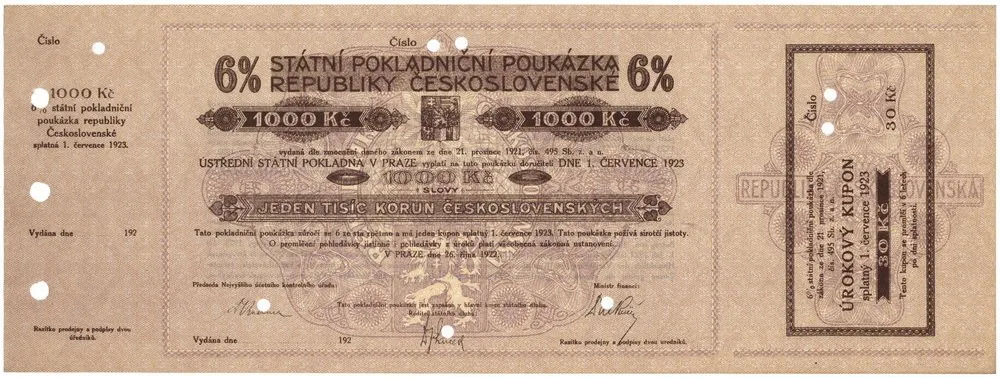 Státní pokladniční poukázky, 1919 - 1939 — 1